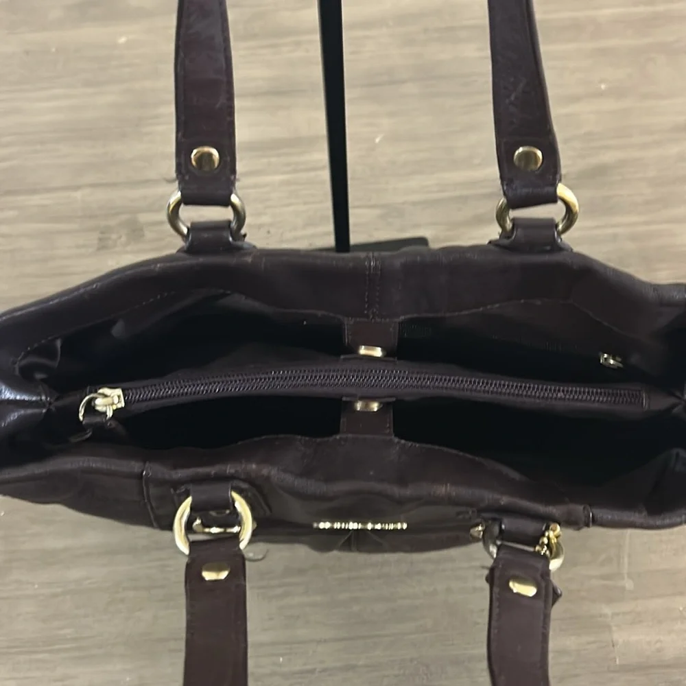 Coach F15513 Brown Leather Ashley Shoulder Bag Handbag Tote Purse - Picture 9 of 13